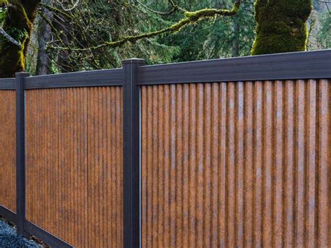 residential corrugated metal fence